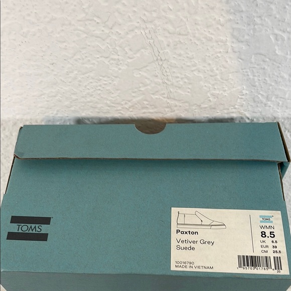 TOMS Paxton Vetiver Grey Suede Slip On Shoes Size 8.5 - Picture 13 of 13